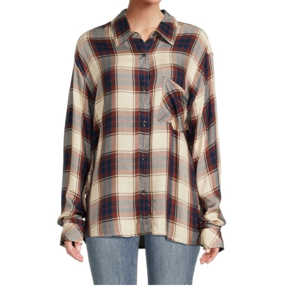 NWT | WEWOREWHAT Plaid Boyfriend Shirt | Sz XXS/XS